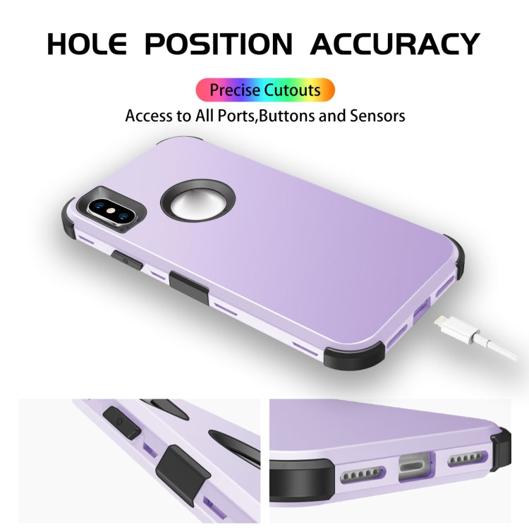 For iPhone XS Max 3 in 1 All-inclusive Shockproof Airbag Silicone + PC Case