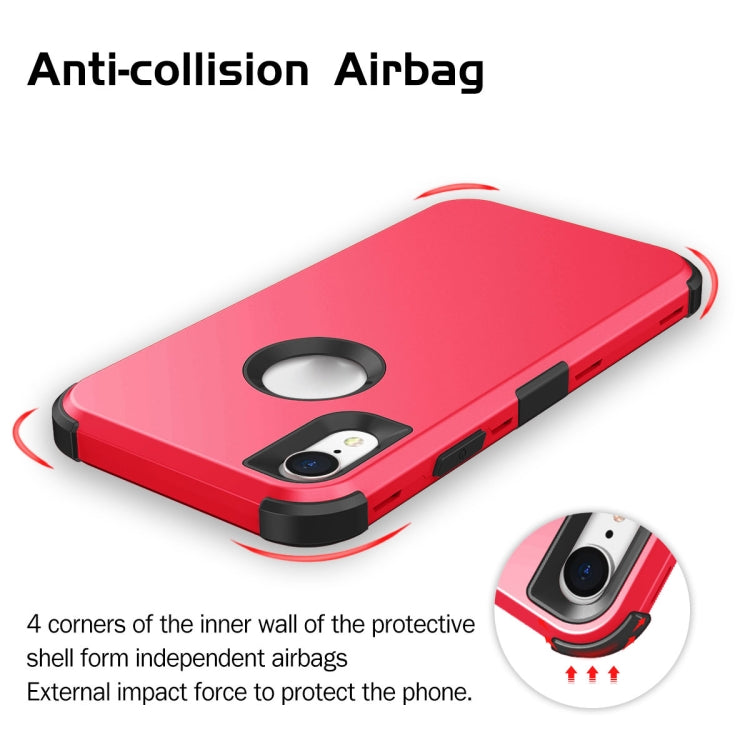 For iPhone XR 3 in 1 All-inclusive Shockproof Airbag Silicone + PC Case
