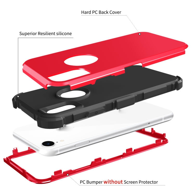 For iPhone XR 3 in 1 All-inclusive Shockproof Airbag Silicone + PC Case