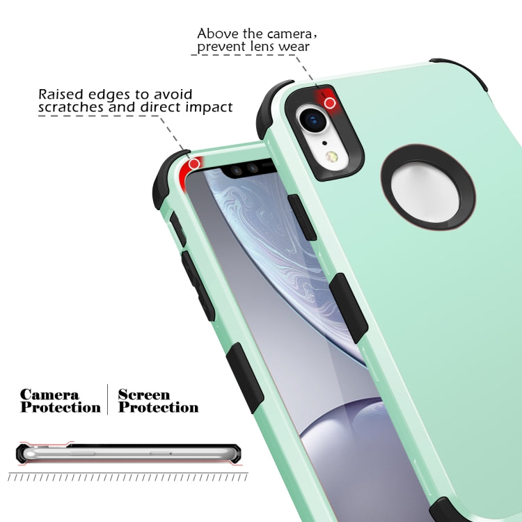 For iPhone XR 3 in 1 All-inclusive Shockproof Airbag Silicone + PC Case