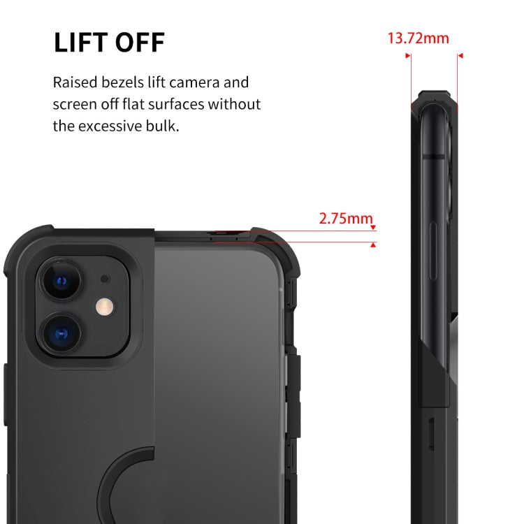 For iPhone 11 3 in 1 All-inclusive Shockproof Airbag Silicone + PC Case