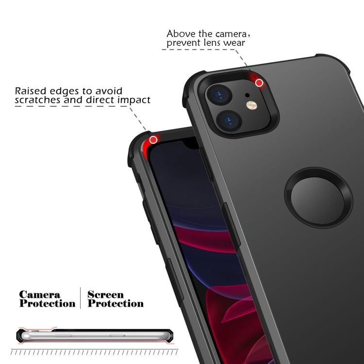 For iPhone 11 3 in 1 All-inclusive Shockproof Airbag Silicone + PC Case