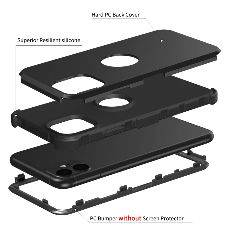 For iPhone 11 3 in 1 All-inclusive Shockproof Airbag Silicone + PC Case