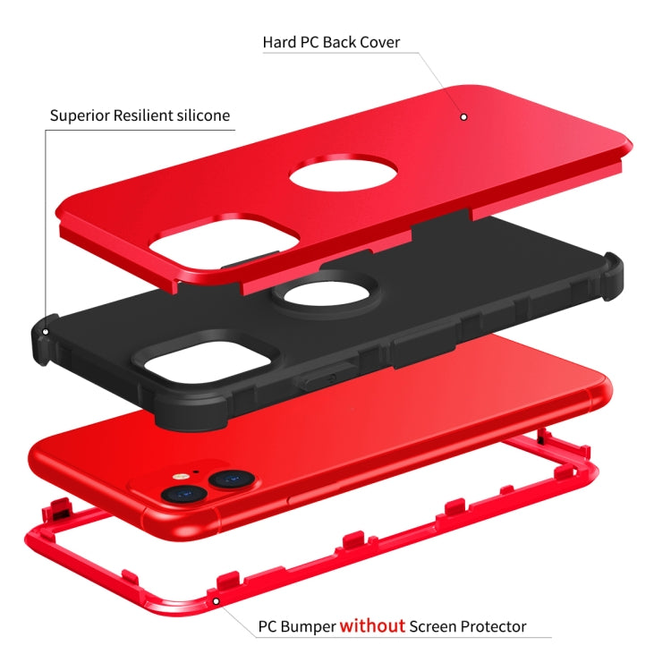 For iPhone 11 3 in 1 All-inclusive Shockproof Airbag Silicone + PC Case