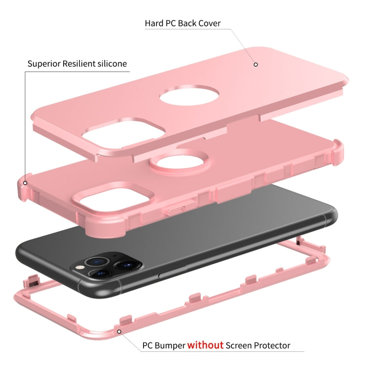 For iPhone 11 Pro Max 3 in 1 All-inclusive Shockproof Airbag Silicone + PC Case