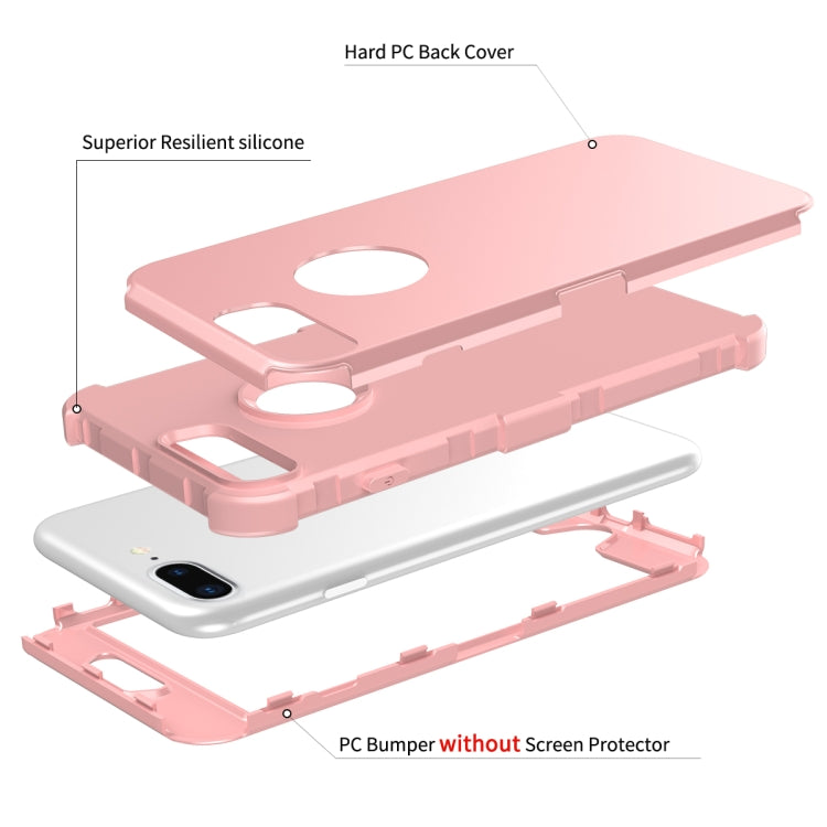 For iPhone 6s Plus / 6 Plus 3 in 1 All-inclusive Shockproof Airbag Silicone + PC Case