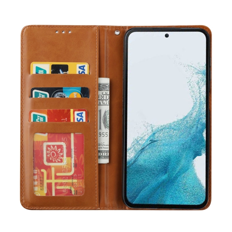 For Samsung Galaxy S25+ 5G Knead Skin Texture Flip Leather Phone Case