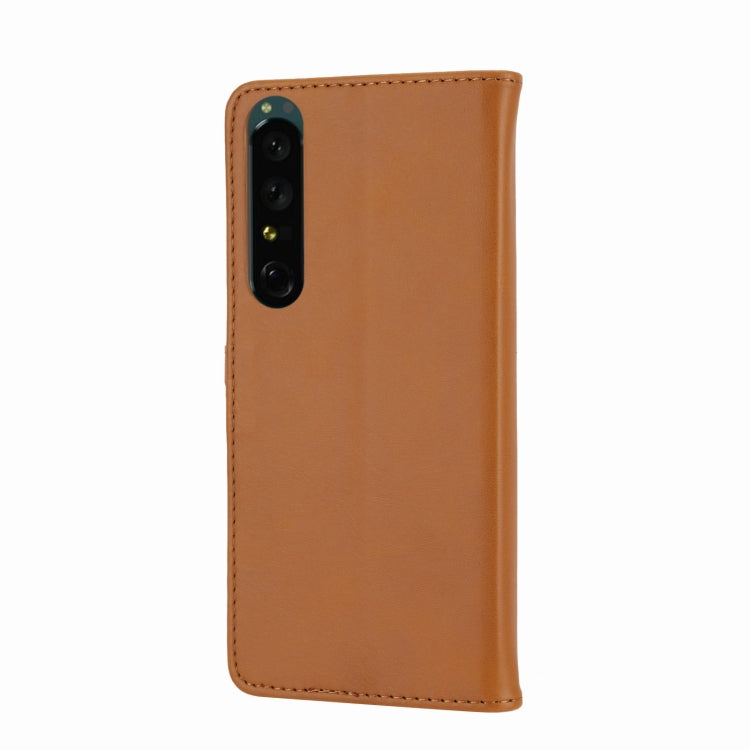 For Sony Xperia 5 VI Embossed Happy Cat Pattern Flip Leather Phone Case
