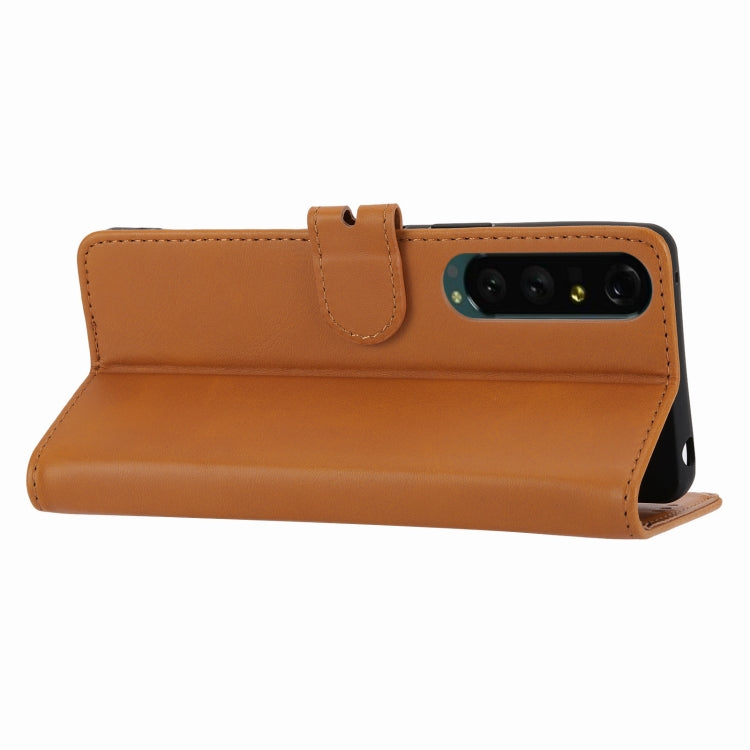 For Sony Xperia 5 VI Embossed Happy Cat Pattern Flip Leather Phone Case