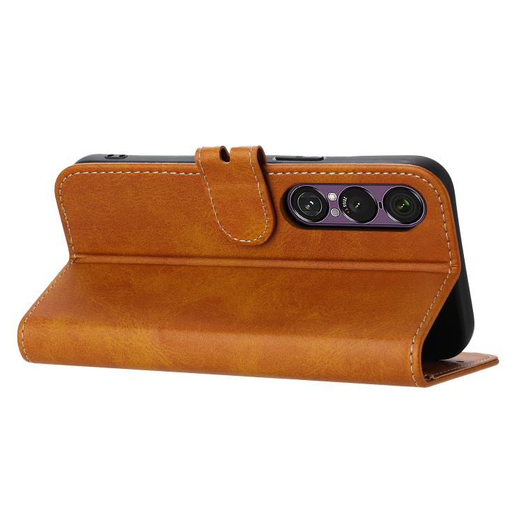 For Sony Xperia 1 VII Embossed Happy Cat Pattern Flip Leather Phone Case