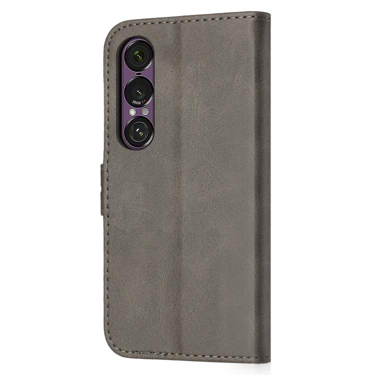 For Sony Xperia 1 VII Embossed Happy Cat Pattern Flip Leather Phone Case