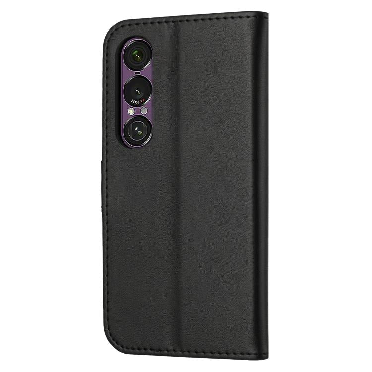 For Sony Xperia 1 VII Embossed Happy Cat Pattern Flip Leather Phone Case