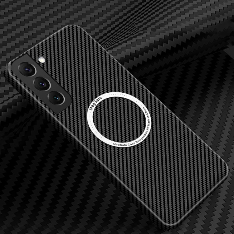 For Samsung Galaxy S25+ 5G Carbon Fiber Texture MagSafe Magnetic Phone Case