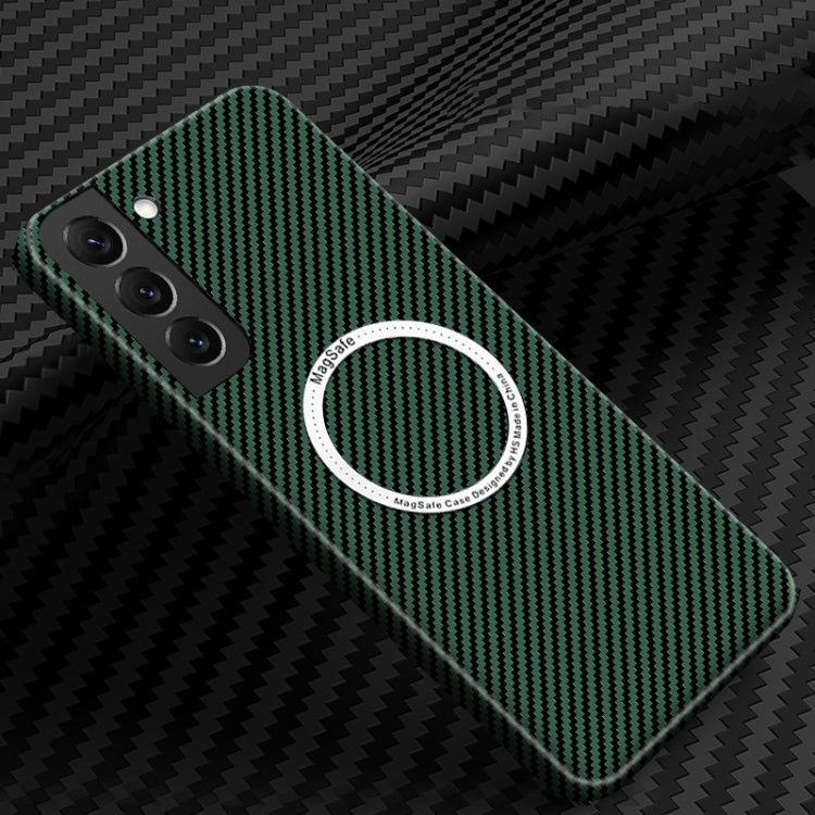 For Samsung Galaxy S25+ 5G Carbon Fiber Texture MagSafe Magnetic Phone Case