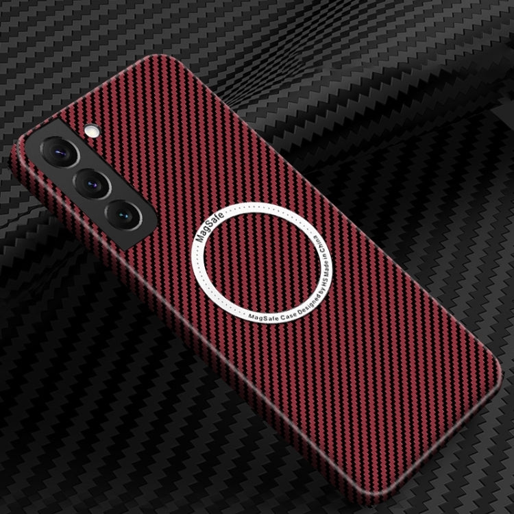 For Samsung Galaxy S25+ 5G Carbon Fiber Texture MagSafe Magnetic Phone Case