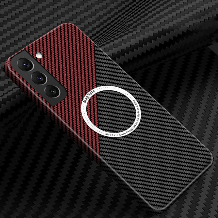 For Samsung Galaxy S25+ 5G Carbon Fiber Texture MagSafe Magnetic Phone Case