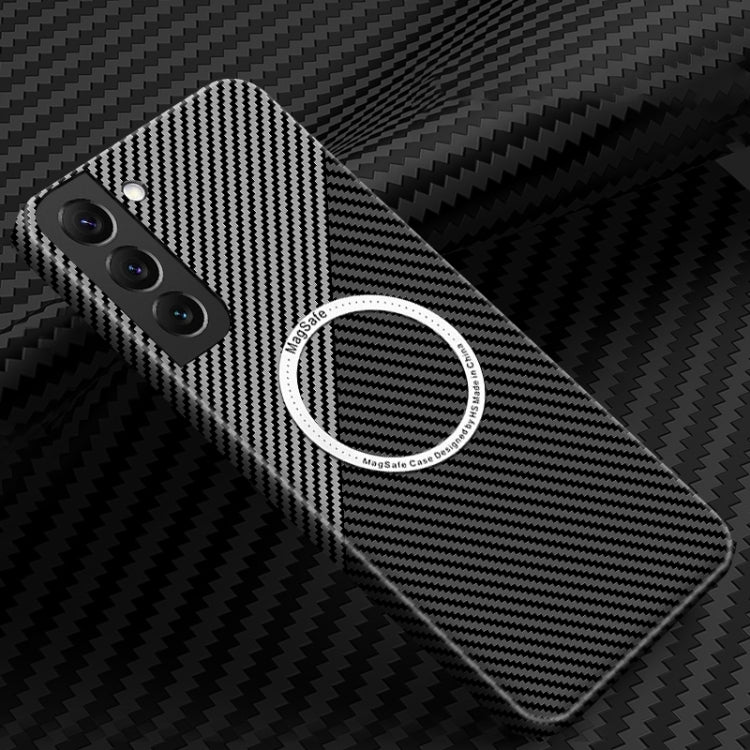 For Samsung Galaxy S25+ 5G Carbon Fiber Texture MagSafe Magnetic Phone Case