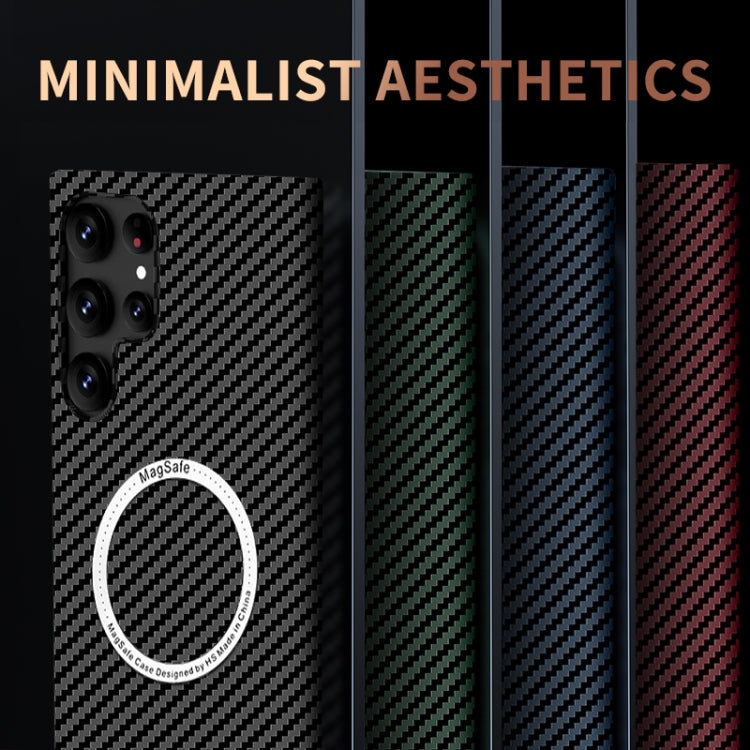 For Samsung Galaxy S25+ 5G Carbon Fiber Texture MagSafe Magnetic Phone Case