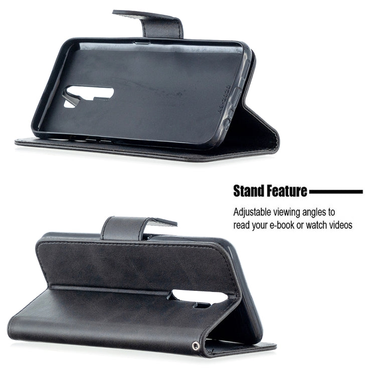 For Oppo A5 (2020) / A9 (2020) Retro Lambskin Texture Pure Color Horizontal Flip PU Leather Case with Holder & Card Slots & Wallet & Lanyard