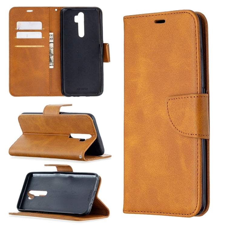 For Oppo A5 (2020) / A9 (2020) Retro Lambskin Texture Pure Color Horizontal Flip PU Leather Case with Holder & Card Slots & Wallet & Lanyard