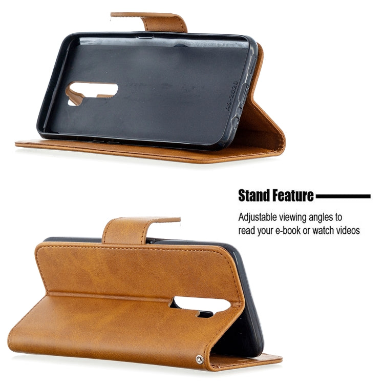 For Oppo A5 (2020) / A9 (2020) Retro Lambskin Texture Pure Color Horizontal Flip PU Leather Case with Holder & Card Slots & Wallet & Lanyard