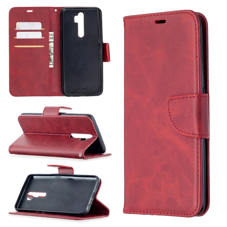 For Oppo A5 (2020) / A9 (2020) Retro Lambskin Texture Pure Color Horizontal Flip PU Leather Case with Holder & Card Slots & Wallet & Lanyard