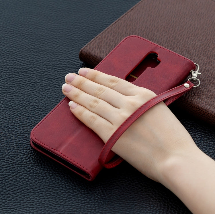 For Oppo A5 (2020) / A9 (2020) Retro Lambskin Texture Pure Color Horizontal Flip PU Leather Case with Holder & Card Slots & Wallet & Lanyard