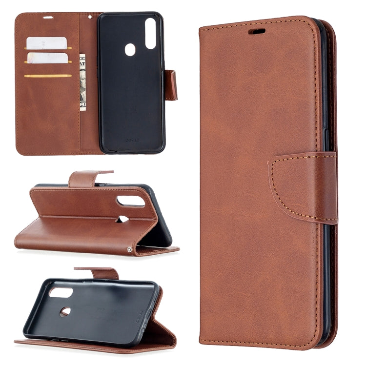 For Oppo A31 (2020) / A81 Retro Lambskin Texture Pure Color Horizontal Flip PU Leather Case with Holder & Card Slots & Wallet & Lanyard