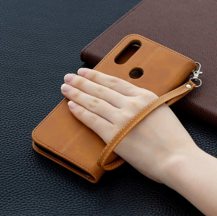 For Oppo A31 (2020) / A81 Retro Lambskin Texture Pure Color Horizontal Flip PU Leather Case with Holder & Card Slots & Wallet & Lanyard