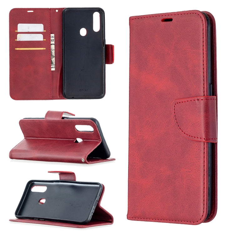 For Oppo A31 (2020) / A81 Retro Lambskin Texture Pure Color Horizontal Flip PU Leather Case with Holder & Card Slots & Wallet & Lanyard