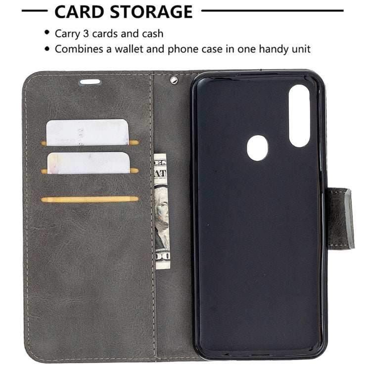 For Oppo A31 (2020) / A81 Retro Lambskin Texture Pure Color Horizontal Flip PU Leather Case with Holder & Card Slots & Wallet & Lanyard