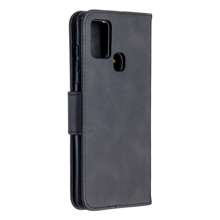 For Samsung Galaxy A21s Retro Lambskin Texture Pure Color Horizontal Flip PU Leather Case with Holder & Card Slots & Wallet & Lanyard