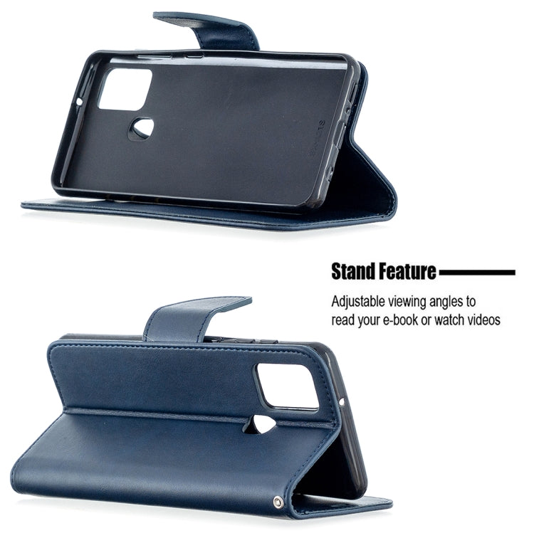 For Samsung Galaxy A21s Retro Lambskin Texture Pure Color Horizontal Flip PU Leather Case with Holder & Card Slots & Wallet & Lanyard