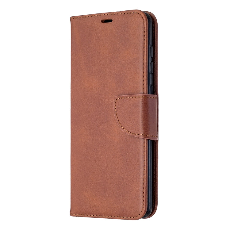 For Samsung Galaxy A21s Retro Lambskin Texture Pure Color Horizontal Flip PU Leather Case with Holder & Card Slots & Wallet & Lanyard