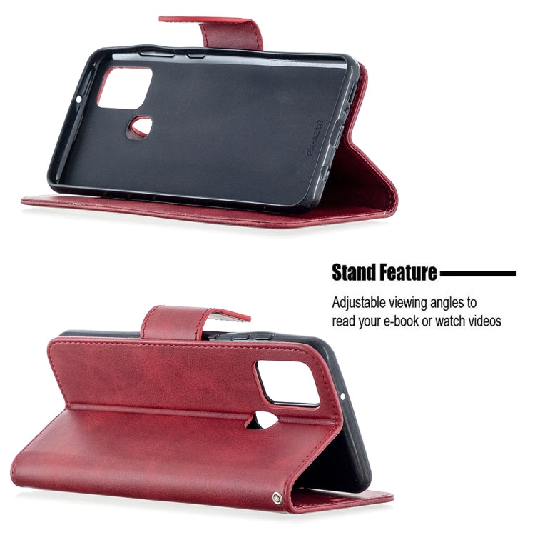 For Samsung Galaxy A21s Retro Lambskin Texture Pure Color Horizontal Flip PU Leather Case with Holder & Card Slots & Wallet & Lanyard