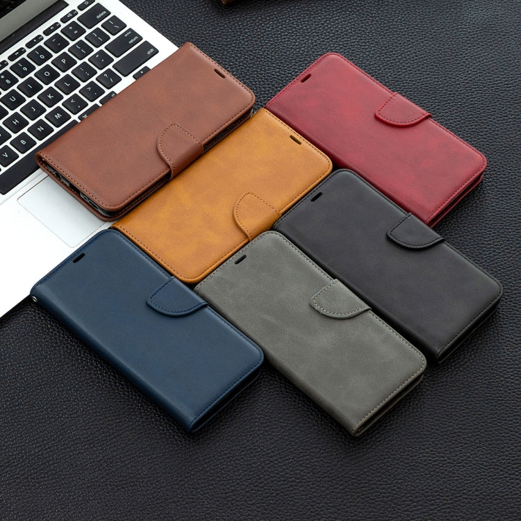 For Samsung Galaxy A21s Retro Lambskin Texture Pure Color Horizontal Flip PU Leather Case with Holder & Card Slots & Wallet & Lanyard
