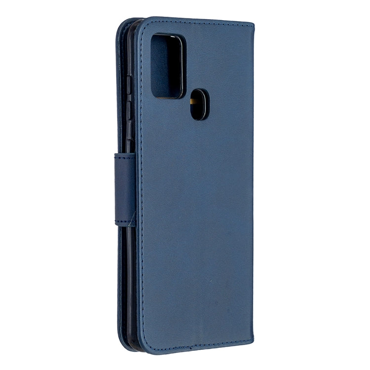 For Samsung Galaxy A21s Retro Lambskin Texture Pure Color Horizontal Flip PU Leather Case with Holder & Card Slots & Wallet & Lanyard