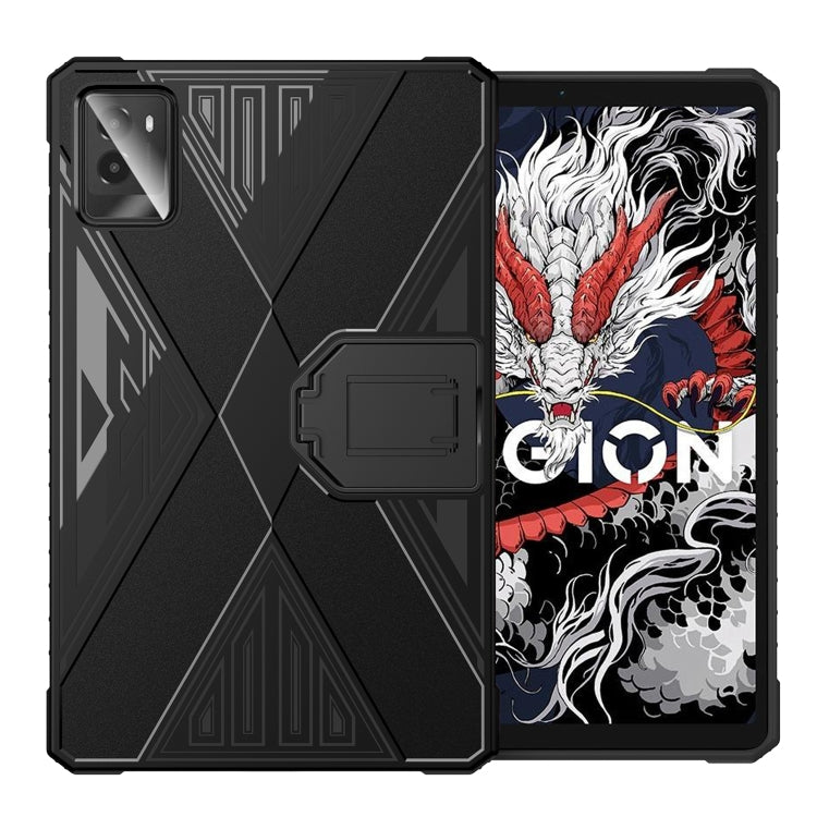 For Lenovo Legion Y700 Gen3 2024 Brushed Texture Shockproof TPU Tablet Case with Holder
