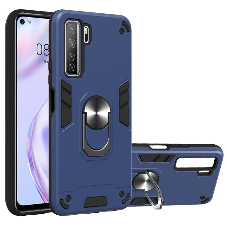 For Huawei Nova 7 SE / P40 Lite 5G 2 in 1 Armour Series PC + TPU Protective Case with Ring Holder