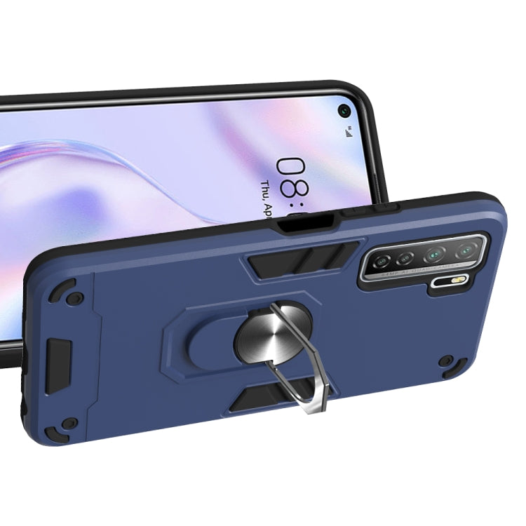 For Huawei Nova 7 SE / P40 Lite 5G 2 in 1 Armour Series PC + TPU Protective Case with Ring Holder
