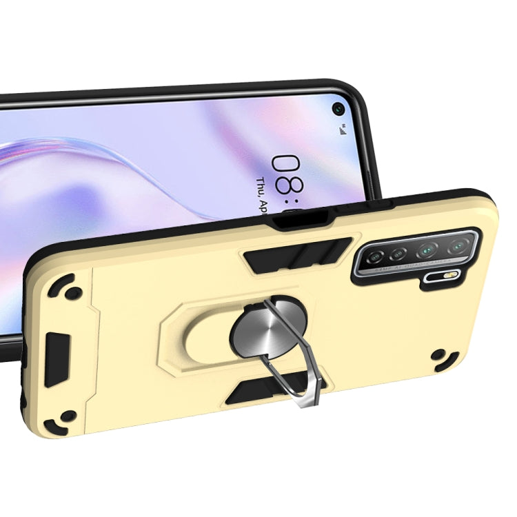 For Huawei Nova 7 SE / P40 Lite 5G 2 in 1 Armour Series PC + TPU Protective Case with Ring Holder