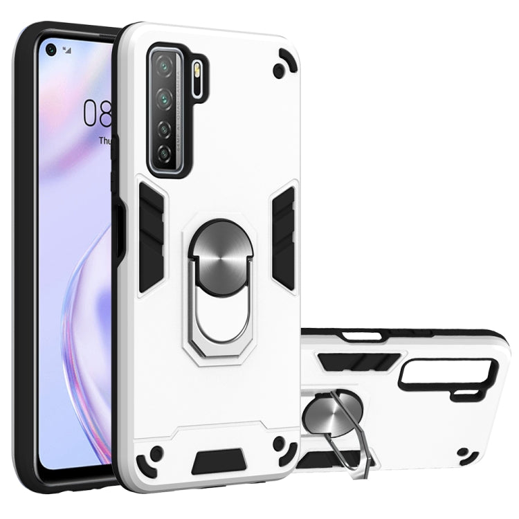 For Huawei Nova 7 SE / P40 Lite 5G 2 in 1 Armour Series PC + TPU Protective Case with Ring Holder