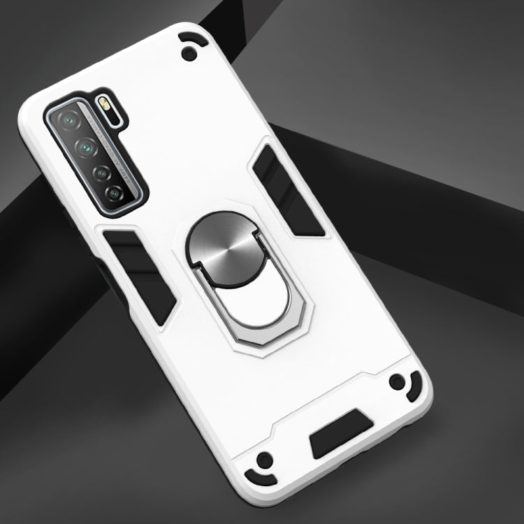 For Huawei Nova 7 SE / P40 Lite 5G 2 in 1 Armour Series PC + TPU Protective Case with Ring Holder