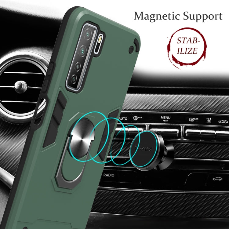 For Huawei Nova 7 SE / P40 Lite 5G 2 in 1 Armour Series PC + TPU Protective Case with Ring Holder