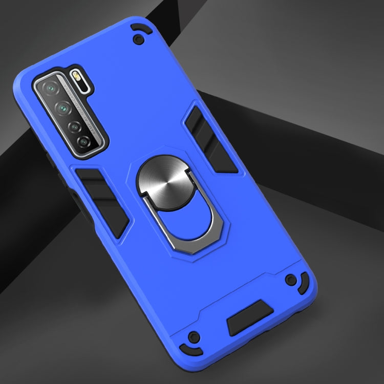 For Huawei Nova 7 SE / P40 Lite 5G 2 in 1 Armour Series PC + TPU Protective Case with Ring Holder