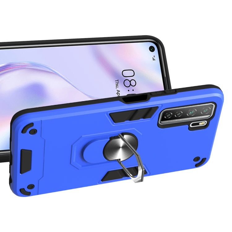 For Huawei Nova 7 SE / P40 Lite 5G 2 in 1 Armour Series PC + TPU Protective Case with Ring Holder