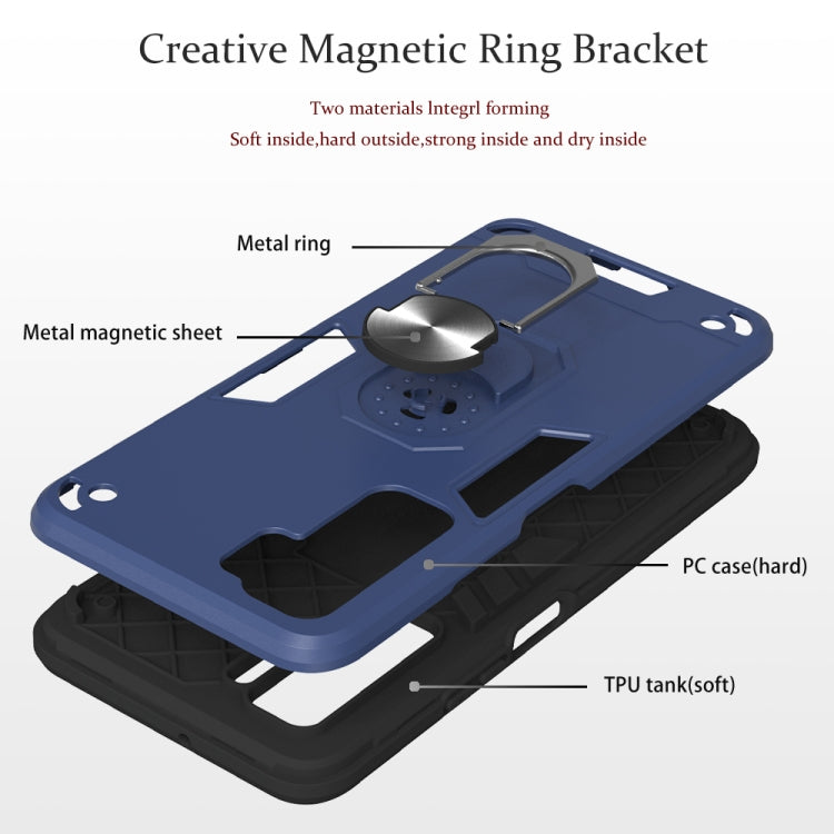 For Huawei Nova 7 SE / P40 Lite 5G 2 in 1 Armour Series PC + TPU Protective Case with Ring Holder