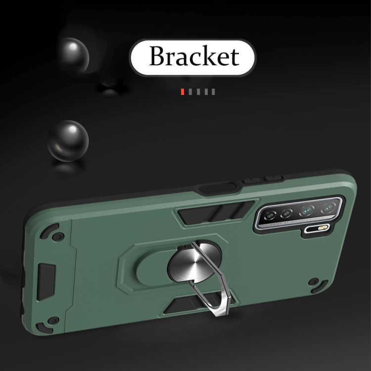 For Huawei Nova 7 SE / P40 Lite 5G 2 in 1 Armour Series PC + TPU Protective Case with Ring Holder