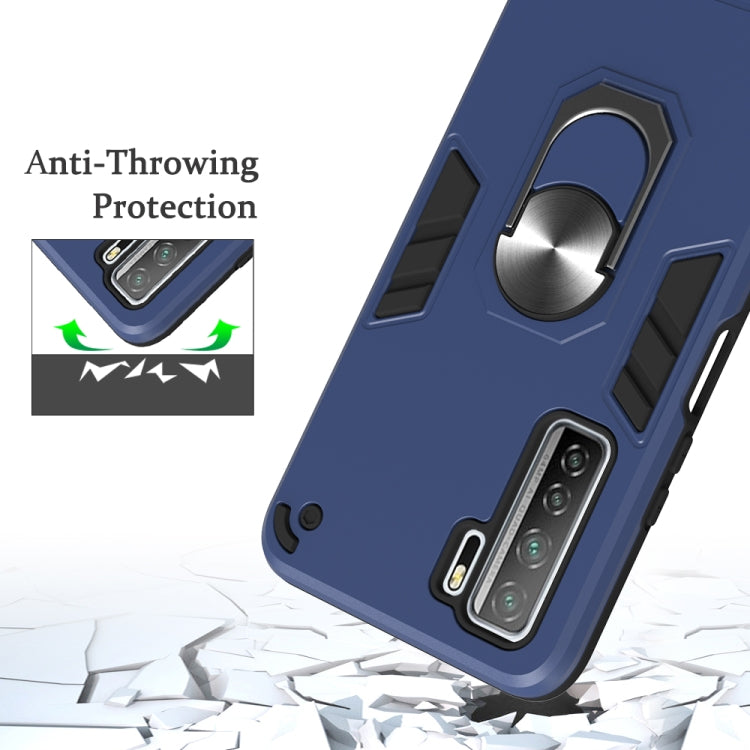 For Huawei Nova 7 SE / P40 Lite 5G 2 in 1 Armour Series PC + TPU Protective Case with Ring Holder