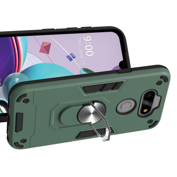 For LG K31 2 in 1 Armour Series PC + TPU Protective Case with Ring Holder